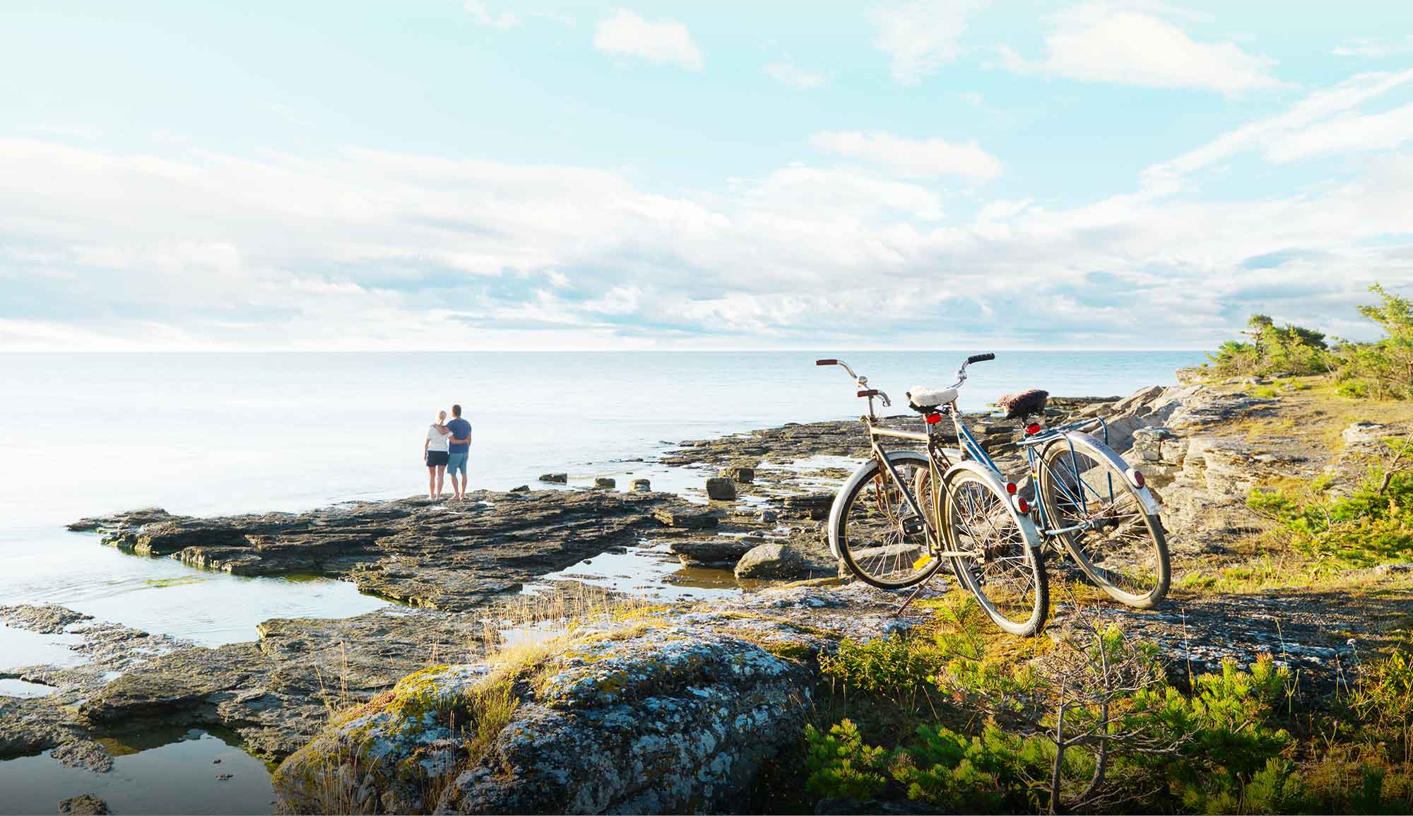 bicycles by the ocean